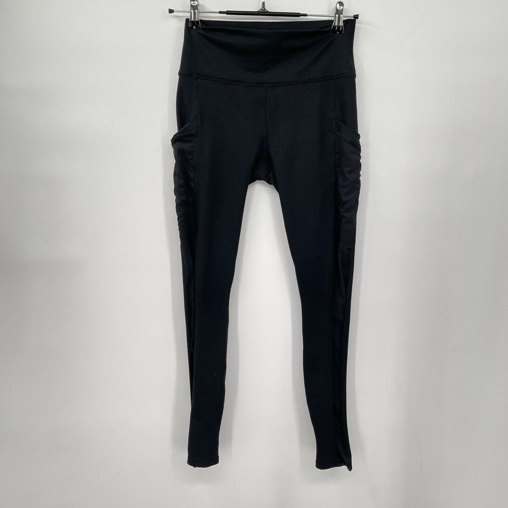 Fabletics XS PowerHold Leggings Women Black Mesh Pocket High Rise LG1932430-0001